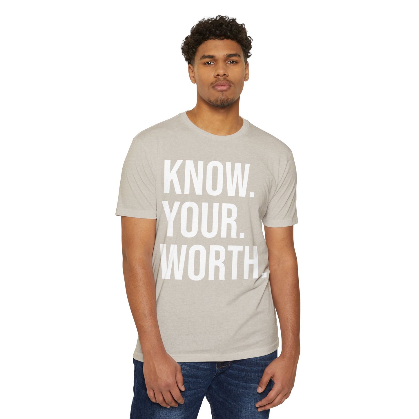 The CLASSIC Know Your Worth Tee! Perfect for Motivation, Self-Care, Gifts, Inspirational Apparel, Everyday Wear