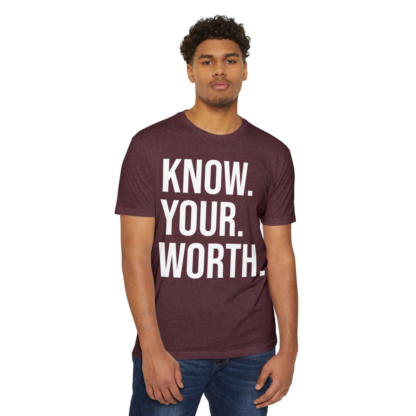 The CLASSIC Know Your Worth Tee! Perfect for Motivation, Self-Care, Gifts, Inspirational Apparel, Everyday Wear