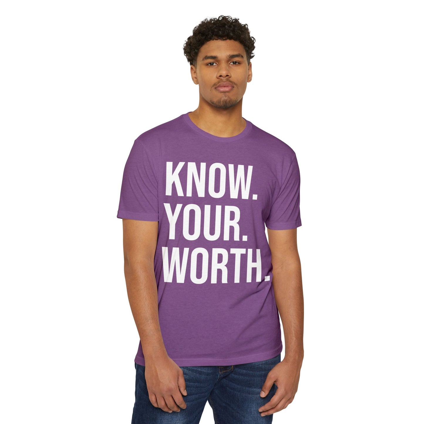 The CLASSIC Know Your Worth Tee! Perfect for Motivation, Self-Care, Gifts, Inspirational Apparel, Everyday Wear