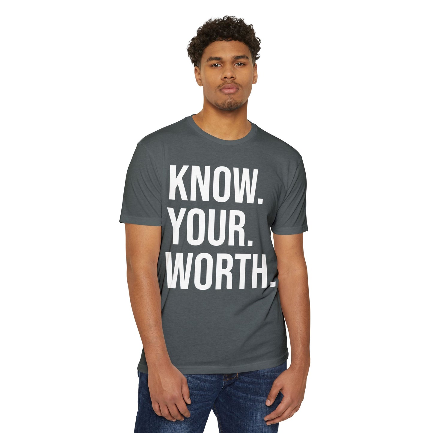 The CLASSIC Know Your Worth Tee! Perfect for Motivation, Self-Care, Gifts, Inspirational Apparel, Everyday Wear