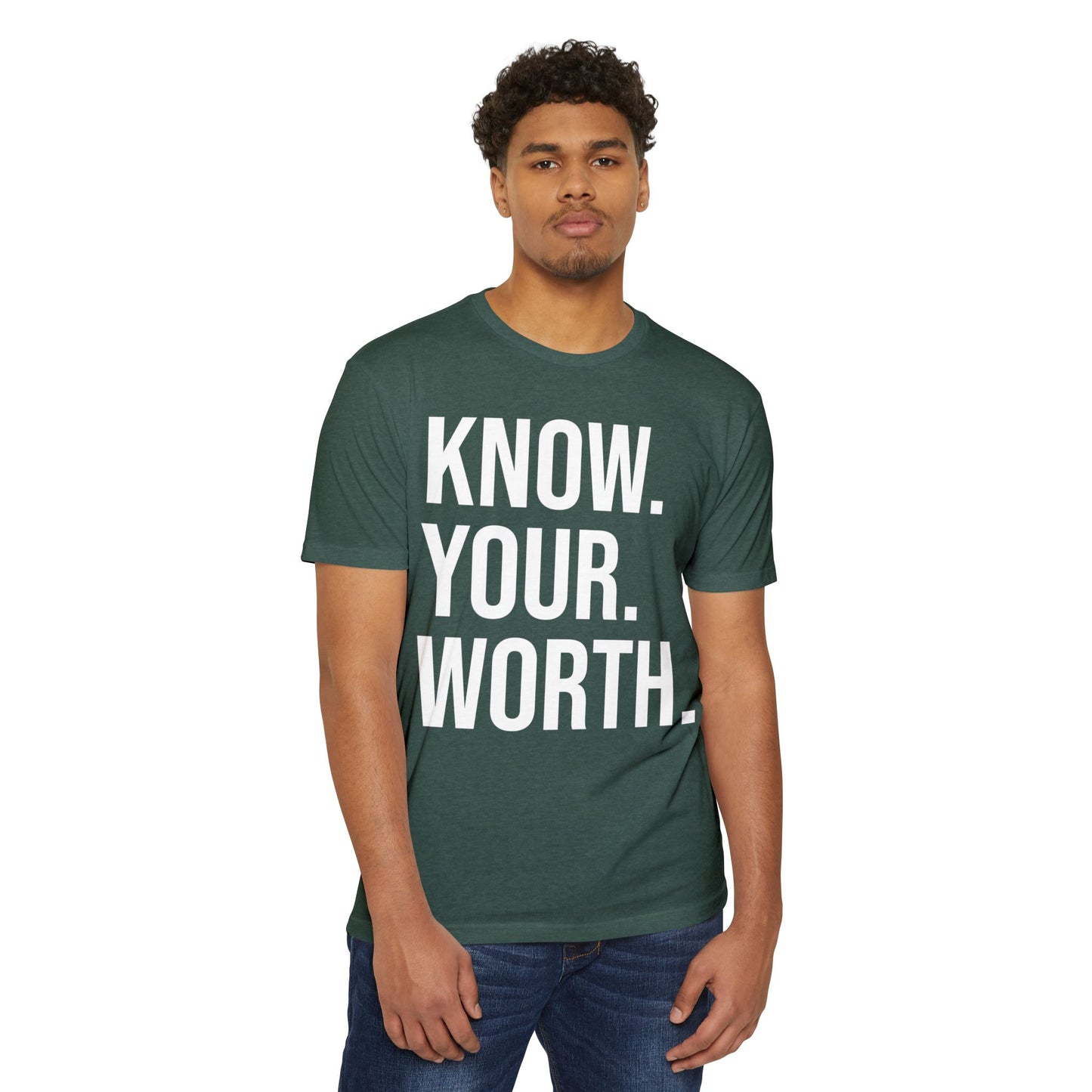 The CLASSIC Know Your Worth Tee! Perfect for Motivation, Self-Care, Gifts, Inspirational Apparel, Everyday Wear